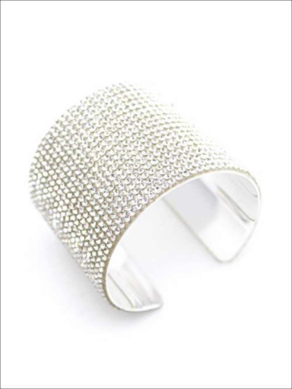 Rhinestone Wide Cuff Bangle Bracelet 17 Layer Statement Jewelry
